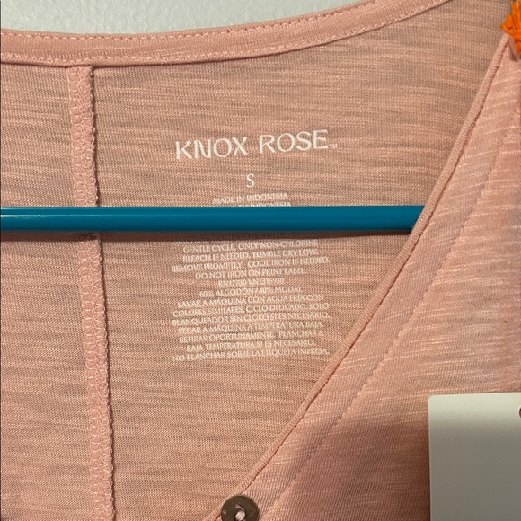 Knox Rose Women's Blush/peach Short Sleeve Top. Small. Cotton/modal. - Picture 2 of 6